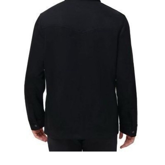 Frye Men's Faux Suede Shirt Jacket Black Color - Picture 3 of 8